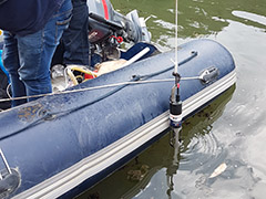 Batimetría Multihaz de Embalse Huallamayo - Julio 2021 - Sacando perfiles de velocidad del sonido